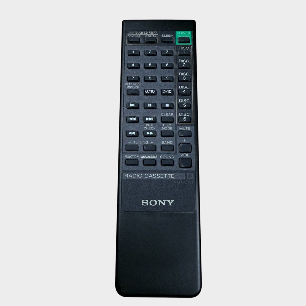 Sony RMT-C777 Remote Control for Radio Cassette CD Player Mega Bass Black OEM
